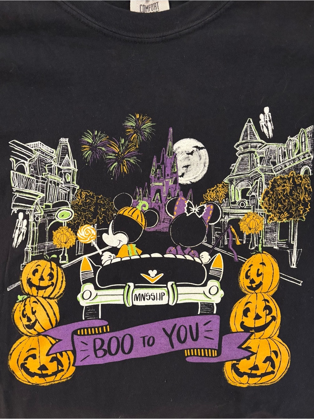 Disney Halloween Kids' Graphic Tee - Black with Purple & Orange
